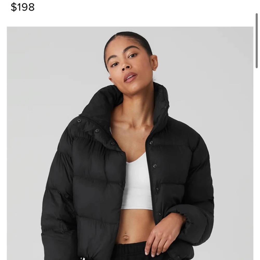 Abercrombie Black Crop Puffer Jacket